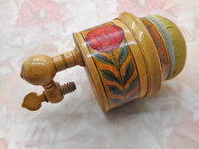 Load image into Gallery viewer, A large Painted Tunbridge Ware pin cushion clamp with integral box. c1820

