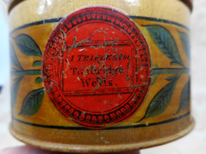 A large Painted Tunbridge Ware pin cushion clamp with integral box. c1820
