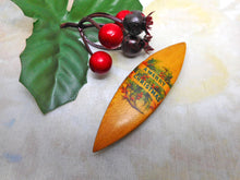 Load image into Gallery viewer, A Christmas themed Mauchine Ware tatting shuttle. c1860.
