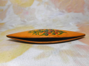 VERKAUFT………Ein Occhi-Schiffchen von Mauchline Ware – „Vergissmeinnicht“. Mitte des 19. Jahrhunderts