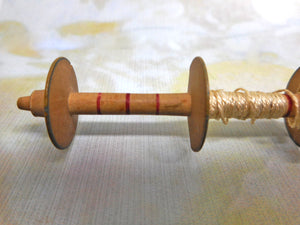 A Painted Tunbridge Ware reel from a sewing box. c 1800