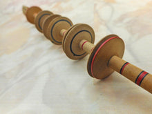 Load image into Gallery viewer, SOLD………A 5 spool Painted Tunbridge Ware multiple reel holder. c 1800
