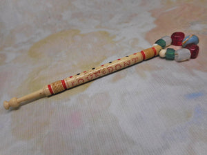 'Love Dont U Forget'-mutton bone lace bobbin.  Mid 19thc.