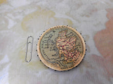 Load image into Gallery viewer, A Georgian printed silk ‘map’ pin disc / pin cushion. c1820

