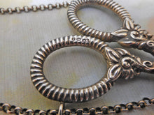 Load image into Gallery viewer, A silver scissor case and scissors from a chatelaine. GU. B&#39;1897.
