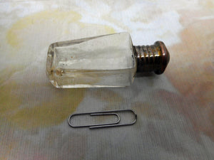 A glass perfume bottle from an 1870s standing etui. Continental.