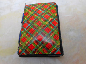 A Tartan ware needle case-'From Rannoch'. c1880-1900