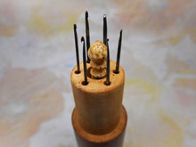 Load image into Gallery viewer, A Mauchline Ware crochet hook set. c1890. Lover&#39;s Seat. Fairlight. Hastings.
