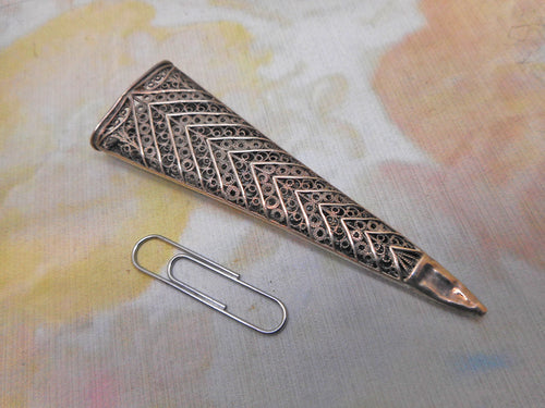 Antique silver filigree scissor sheath