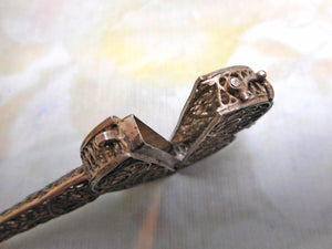 An early 18th century silver filigree scissor case. c1770