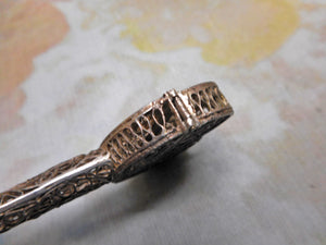 An early 18th century silver filigree scissor case. c1770