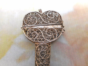 An early 18th century silver filigree scissor case. c1770