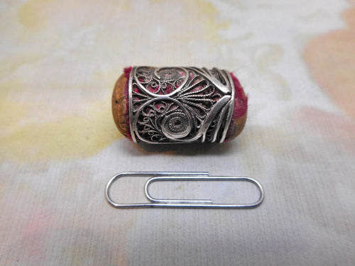 A silver filigree double ended emery. c 1820