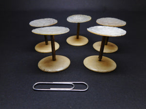 A set of 5 small pearl reels / spools. c1860