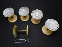 Load image into Gallery viewer, A set of 5 small pearl reels / spools. c1860
