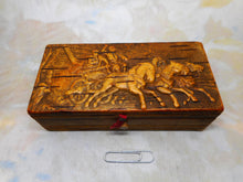 Load image into Gallery viewer, A birch bark box embossed with a scene. N. Europe. c1880
