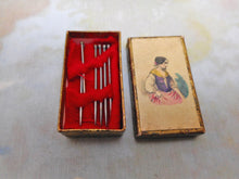 Load image into Gallery viewer, A little cardboard needle packet box. c1860
