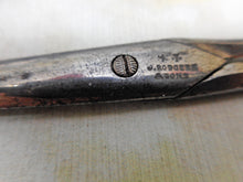 Load image into Gallery viewer, Two pairs of J. Rodgers &amp; Sons steel scissors. c1850
