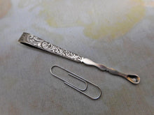 Load image into Gallery viewer, An engraved silver ear spoon / tweezer combo. c1840.
