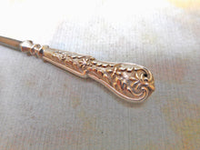 Load image into Gallery viewer, A small silver handled button hook and matching stiletto / awl. c1870
