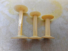 Load image into Gallery viewer, Three mini mother of pearl reels / spools. French c 1800.
