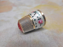 Load image into Gallery viewer, A Continental silver thimble with enamel decoration. c1900
