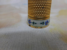 Load image into Gallery viewer, A Continental silver gilt thimble with an enameled band. c1920
