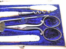 Load image into Gallery viewer, A mother of pearl clad sewing set / etui. c1870
