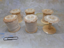 Laden Sie das Bild in den Galerie-Viewer, A set of 6 carved pearl reels / spools. c1850
