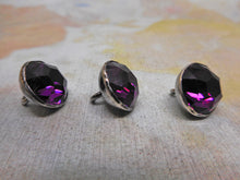 Load image into Gallery viewer, Three Georgian silver buttons set with purple pastes. c1820.

