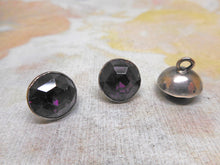 Load image into Gallery viewer, Three Georgian silver buttons set with purple pastes. c1820.
