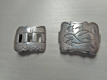 Load image into Gallery viewer, A rare pair of silver garter clasps / buckles. English London 1795.
