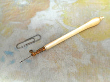Load image into Gallery viewer, A pearl handled crochet / tambour hook. c1860
