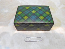 Load image into Gallery viewer, A Tartan Ware stamp box. Gordon pattern. c1880.
