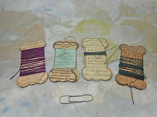 Load image into Gallery viewer, Four little cards of thread. 'Mandarin Silk'. c1855.
