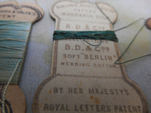 Load image into Gallery viewer, Four little cards of thread. 'Mandarin Silk'. c1855.
