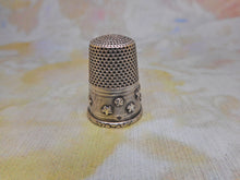 Load image into Gallery viewer, A silver thimble with applied stars. c1870. French.
