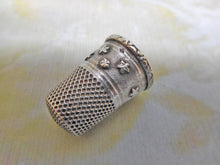 Load image into Gallery viewer, A silver thimble with applied stars. c1870. French.

