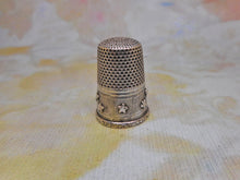 Load image into Gallery viewer, A silver thimble with applied stars. c1870. French.

