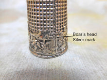Load image into Gallery viewer, A French Art Nouveau silver thimble- Woman with flower. c1900
