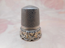 Load image into Gallery viewer, A French silver thimble with applied border. c 1870
