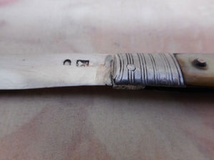 A mother of pearl folding fruit knife. c 1800