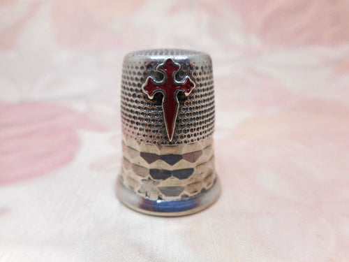 An old Spanish silver thimble. 19th century.