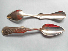 Load image into Gallery viewer, Ten Dutch silver demitasse spoons and matching caddy spoon. 19th century.
