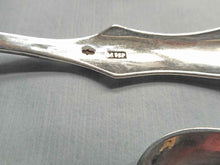 Load image into Gallery viewer, Ten Dutch silver demitasse spoons and matching caddy spoon. 19th century.
