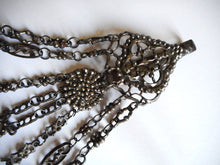 Load image into Gallery viewer, A fine cut steel chatelaine with steel studding. c 1860
