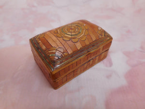 A mini French straw work box. c 1830.