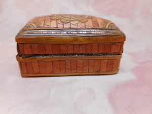 A mini French straw work box. c 1830.