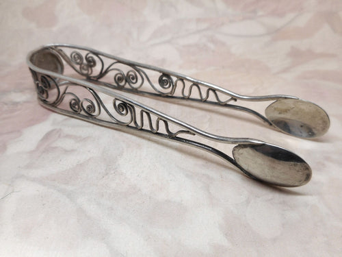 Antique Silver Wire Sugar Tongs. 1803