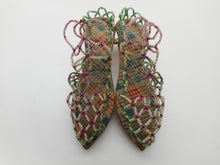 Load image into Gallery viewer, A pair of novelty bead worked shoes. 19th century.
